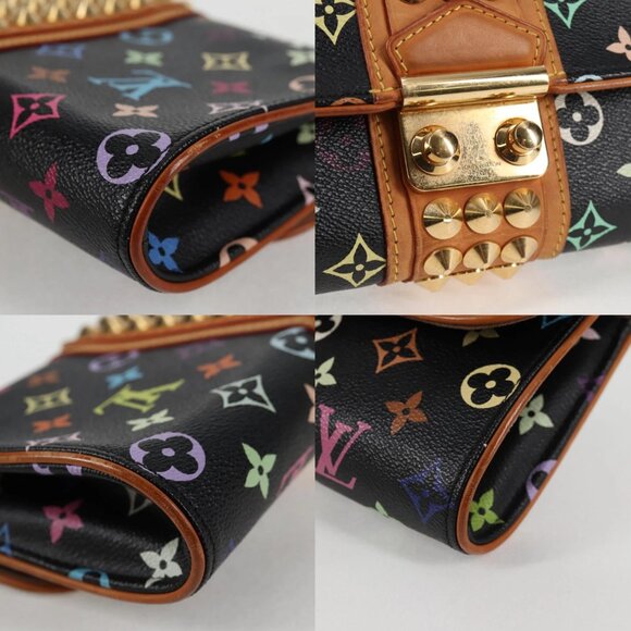 LOUIS VUITTON Multicolor Pochette Courtney Clutch Bag Black M45640 Auth - Picture 16 of 16